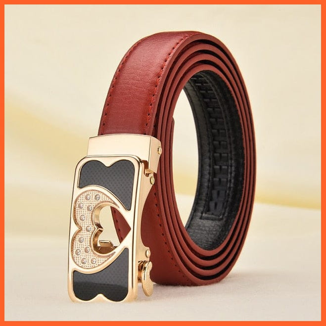Fashionable Automatic Buckle Leather Belts For Women | whatagift.com.au.