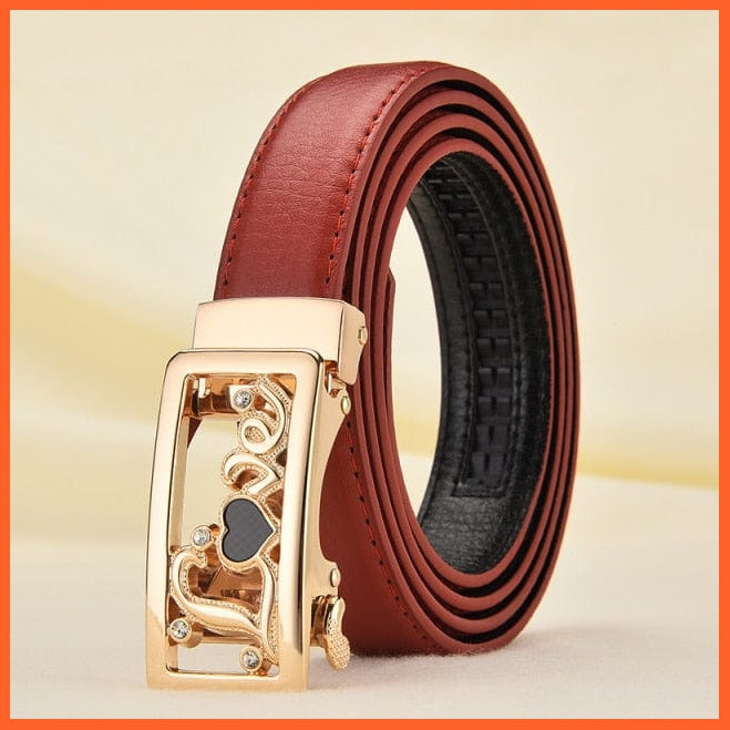 Fashionable Automatic Buckle Leather Belts For Women | whatagift.com.au.