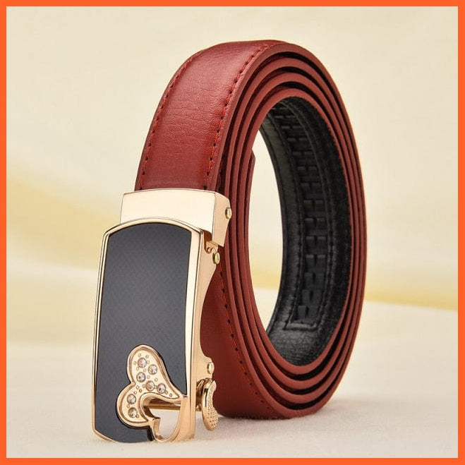 Fashionable Automatic Buckle Leather Belts For Women | whatagift.com.au.