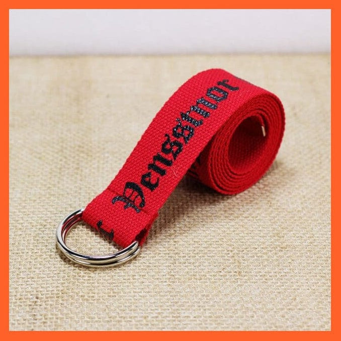 whatagift.com.au Belt Red Thai / 130cm 24 Styles Letters Printed Canvas Belts With D Ring Double Buckle