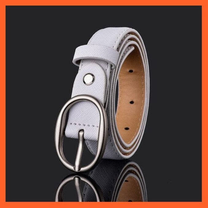 Unisex  Gold Metal Round Buckle Pu Belt Short Waistband | whatagift.com.au.