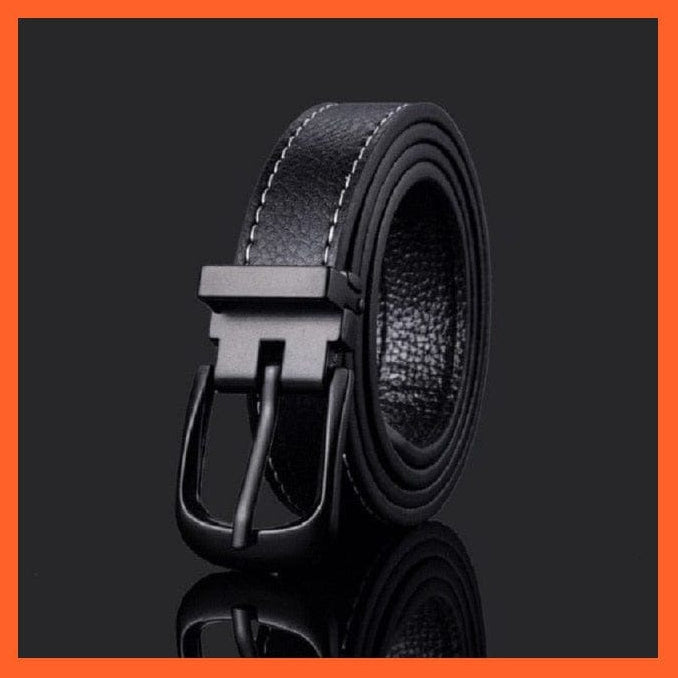 Unisex  Gold Metal Round Buckle Pu Belt Short Waistband | whatagift.com.au.