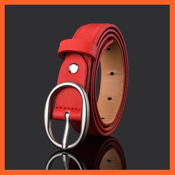 Unisex  Gold Metal Round Buckle Pu Belt Short Waistband | whatagift.com.au.