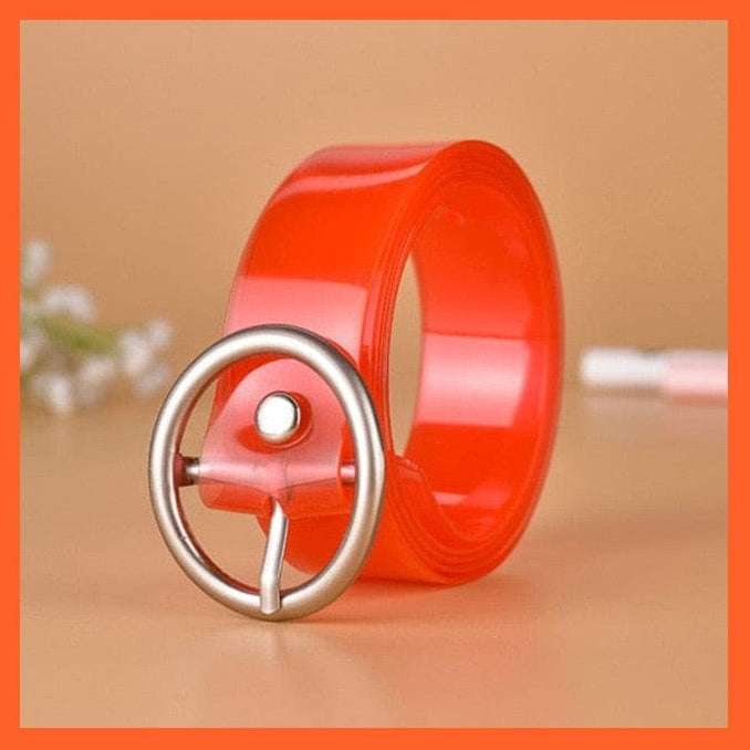 Unisex  Gold Metal Round Buckle Pu Belt Short Waistband | whatagift.com.au.