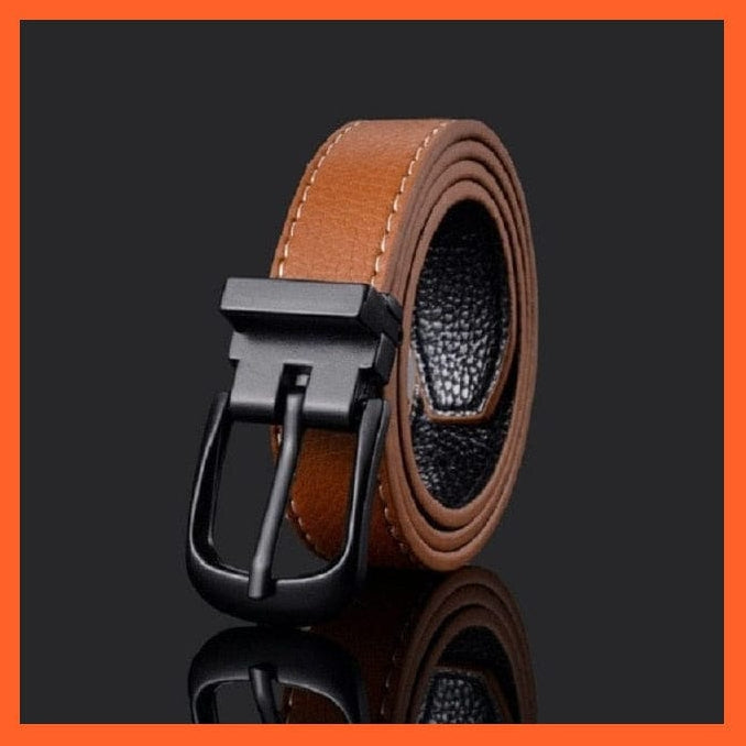 Unisex  Gold Metal Round Buckle Pu Belt Short Waistband | whatagift.com.au.