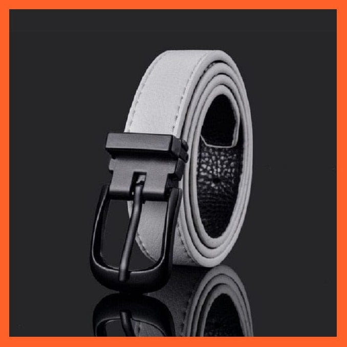 Unisex  Gold Metal Round Buckle Pu Belt Short Waistband | whatagift.com.au.