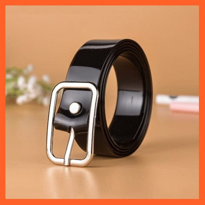 Unisex  Gold Metal Round Buckle Pu Belt Short Waistband | whatagift.com.au.