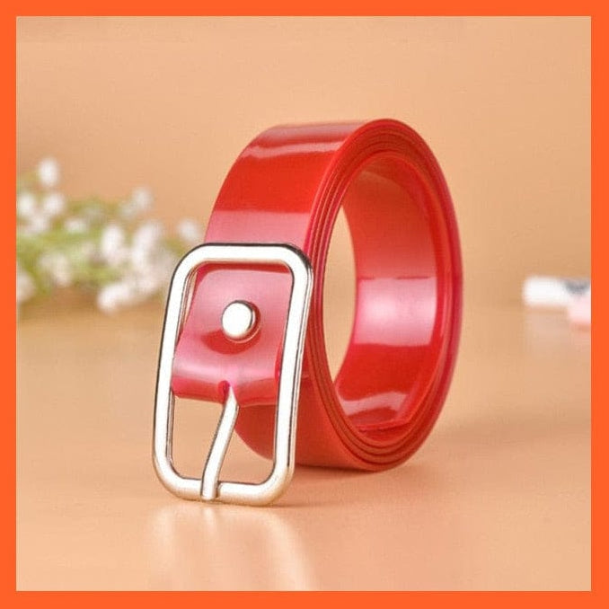 Unisex  Gold Metal Round Buckle Pu Belt Short Waistband | whatagift.com.au.