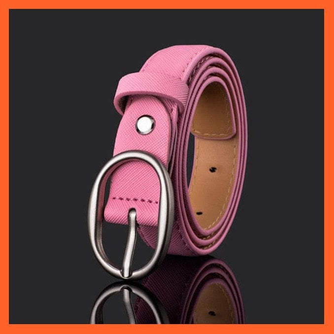 Unisex  Gold Metal Round Buckle Short Pu Belt Waistband | whatagift.com.au.
