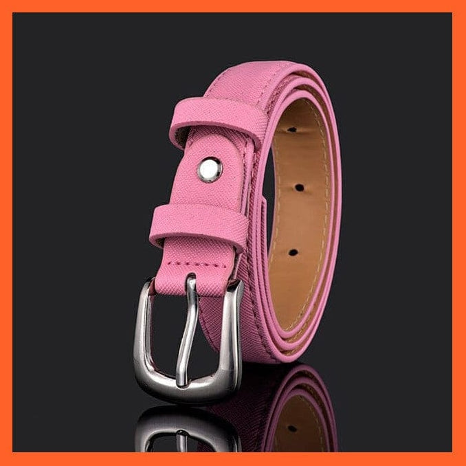 Unisex  Gold Metal Round Buckle Short Pu Belt Waistband | whatagift.com.au.