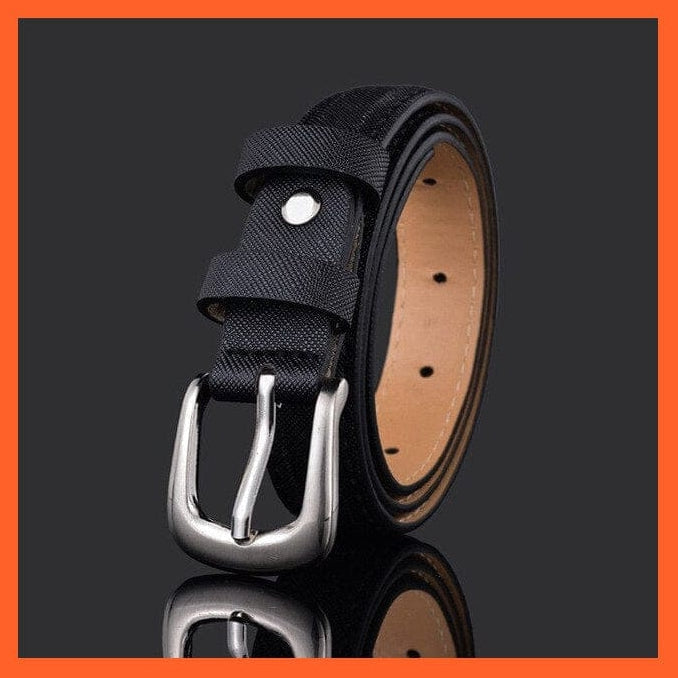 Unisex  Gold Metal Round Buckle Short Pu Belt Waistband | whatagift.com.au.