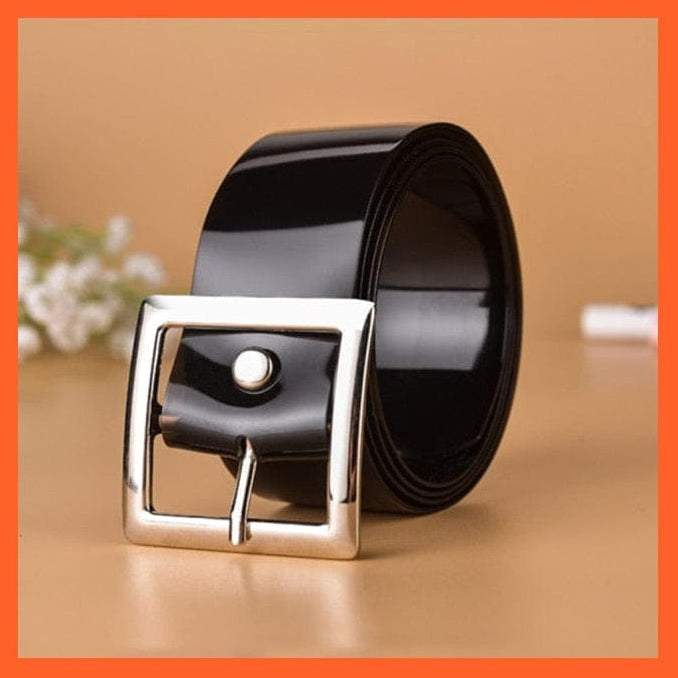 Unisex  Gold Metal Round Buckle Short Pu Belt Waistband | whatagift.com.au.