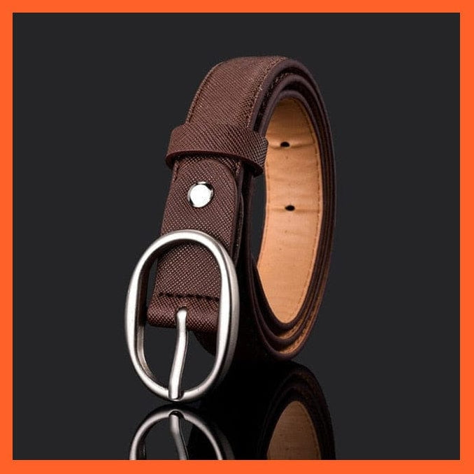 Unisex Pu Belt Gold Metal Round Buckle Short Waistband | whatagift.com.au.