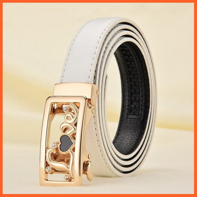 Fashionable Automatic Buckle Leather Belts For Women | whatagift.com.au.