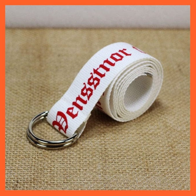 whatagift.com.au Belt White Thai / 130cm 24 Styles Letters Printed Canvas Belts With D Ring Double Buckle