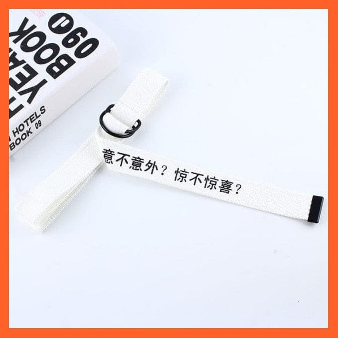whatagift.com.au belt white yibuyiwai / 130cm White Black Canvas Belt For Women | Double Ring Buckle Belt