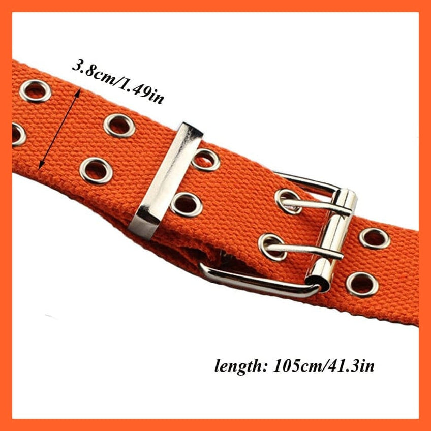 whatagift.com.au Belt Women Canvas Double Hole Waist Belts | Solid Color Double Hole Grommet Belt