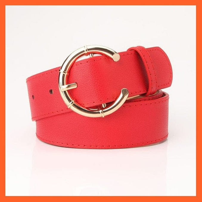 Women Pu Leather Belt 66 Styles Metal Buckle Waistband | whatagift.com.au.