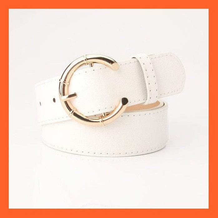 whatagift.com.au belt Women Pu Leather Belt 66 Styles Metal Buckle Waistband