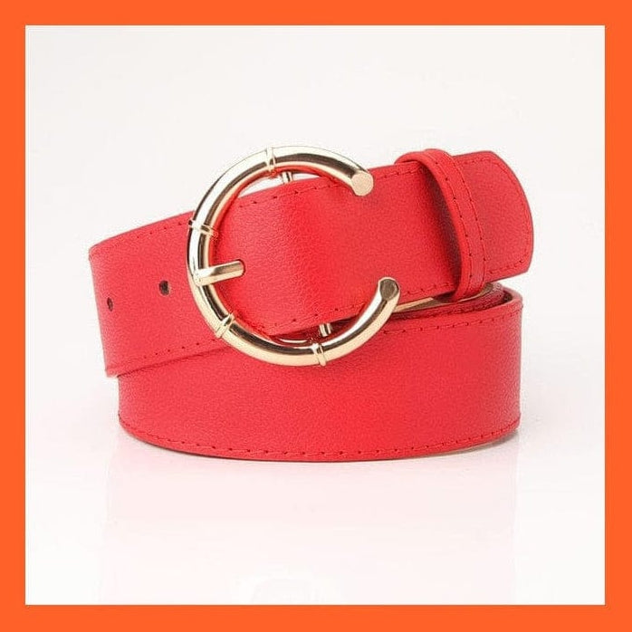 whatagift.com.au belt Women Pu Leather Belt 66 Styles Metal Buckle Waistband