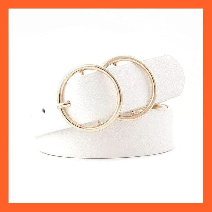 whatagift.com.au belt Women Pu Leather Belt 66 Styles Metal Buckle Waistband
