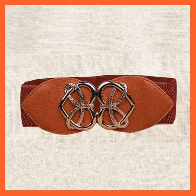 Women Wide Belt Thick Vintage Totem Print Stretch Leather Waist Belt | whatagift.com.au.