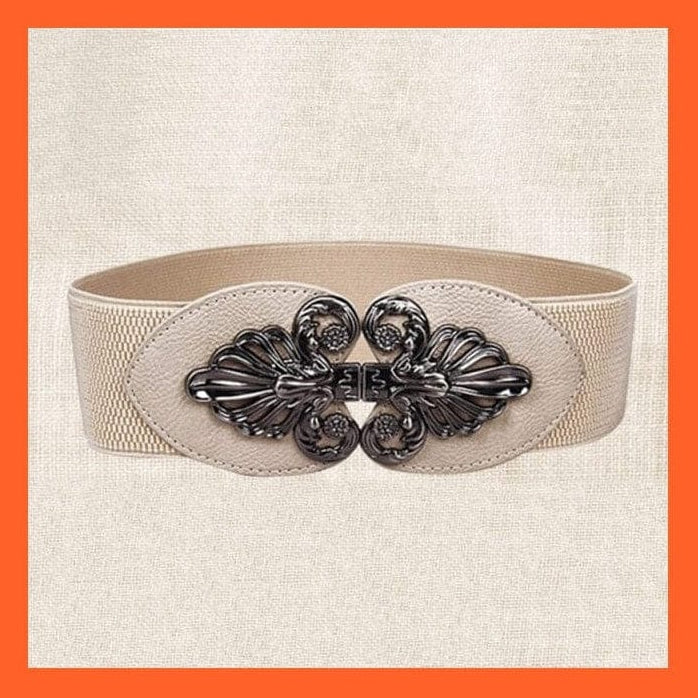 whatagift.com.au Belt Women Wide Belt Thick Vintage Totem Print Stretch Leather Waist Belt