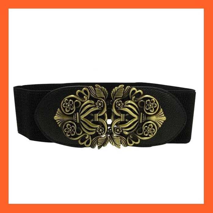 whatagift.com.au Belt Women Wide Belt Thick Vintage Totem Print Stretch Leather Waist Belt