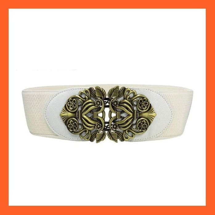 whatagift.com.au Belt Women Wide Belt Thick Vintage Totem Print Stretch Leather Waist Belt