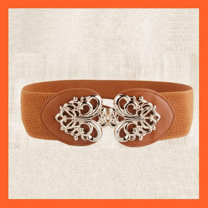 whatagift.com.au Belt Women Wide Belt Thick Vintage Totem Print Stretch Leather Waist Belt