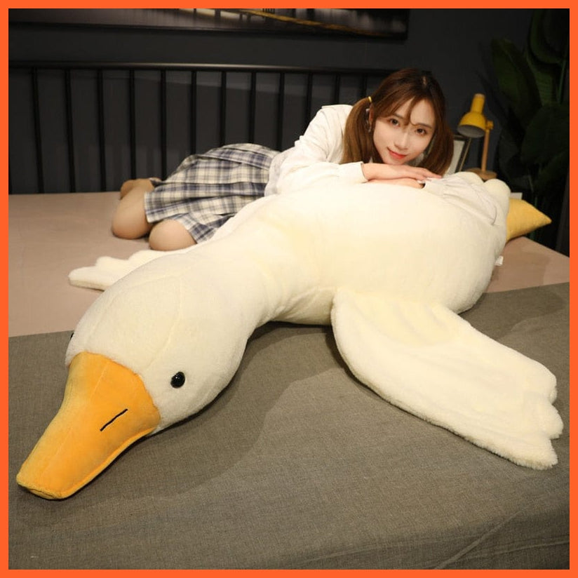 whatagift.uk Big White Goose Pillow Comforting Plush Toy | Home Decorative Item | Children Toy