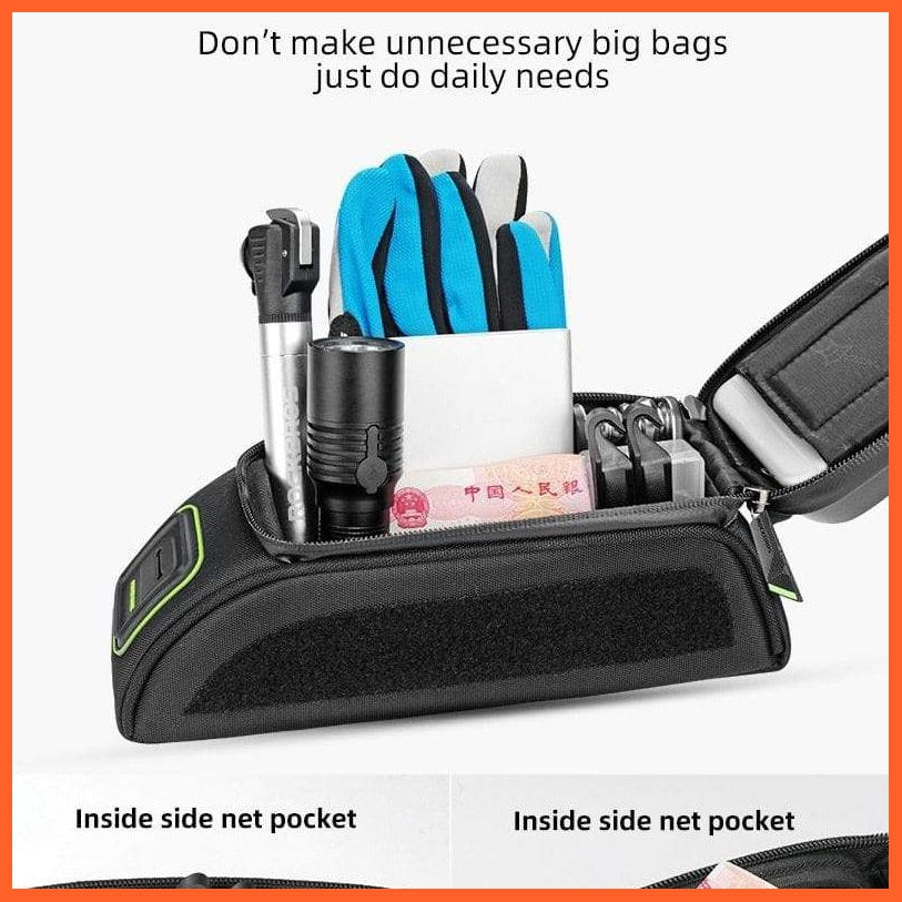 Bike Front Top Tube Touchscreen Saddle Bag Rack Mountain Road Bicycle Pack Double Pouch Mount Phone Bags For Smartphone | whatagift.com.au.