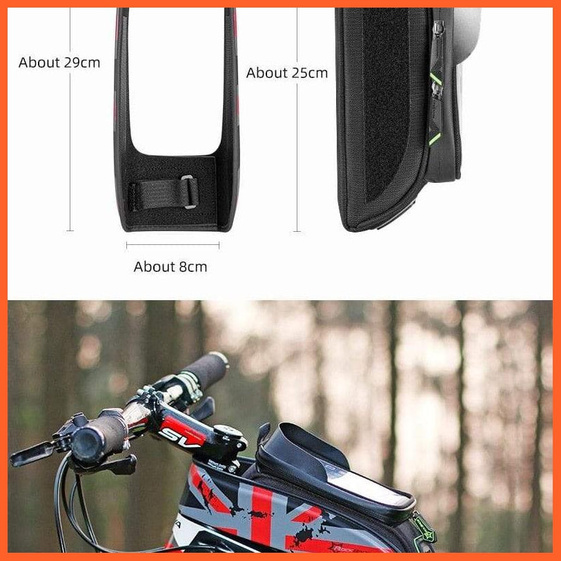 Bike Front Top Tube Touchscreen Saddle Bag Rack Mountain Road Bicycle Pack Double Pouch Mount Phone Bags For Smartphone | whatagift.com.au.