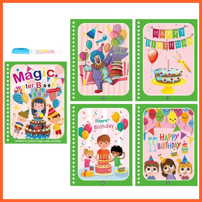 whatagift.com.au Birthday Party Reusable Water Color Book For Children