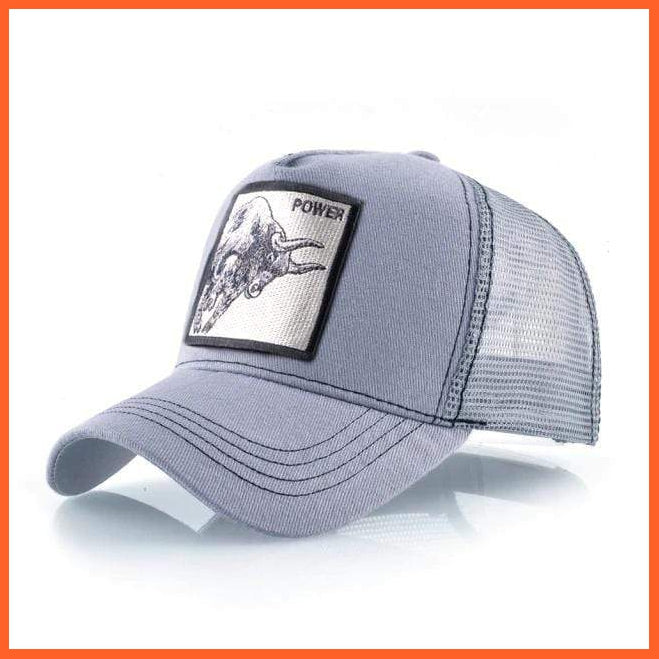 Embroidery Animal Baseball Caps | Men Women Breathable Mesh Snapback Hip Hop Caps | whatagift.com.au.