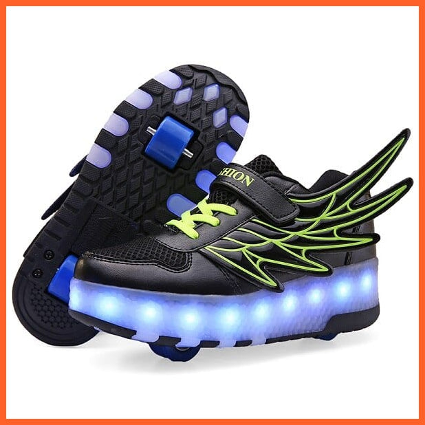 whatagift.com.au Black / 1 Two Wheels USB Charging Luminous Sneakers | Roller Skate Shoes for Children
