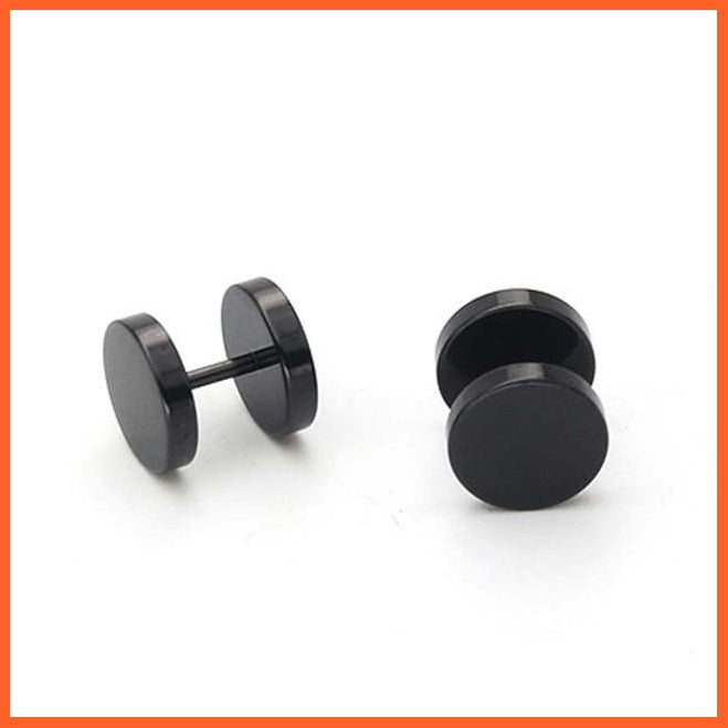 Round Stainless Steel Barbell Stud Earrings For Unisex | whatagift.com.au.
