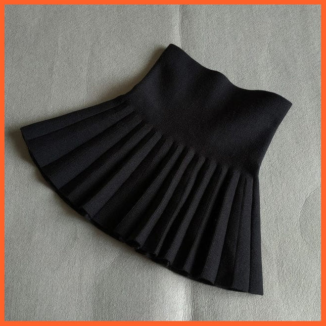 whatagift.com.au black / 12M Winter Pleated Girls Skirts | High Waist Knitted Mini Tutu Skirt