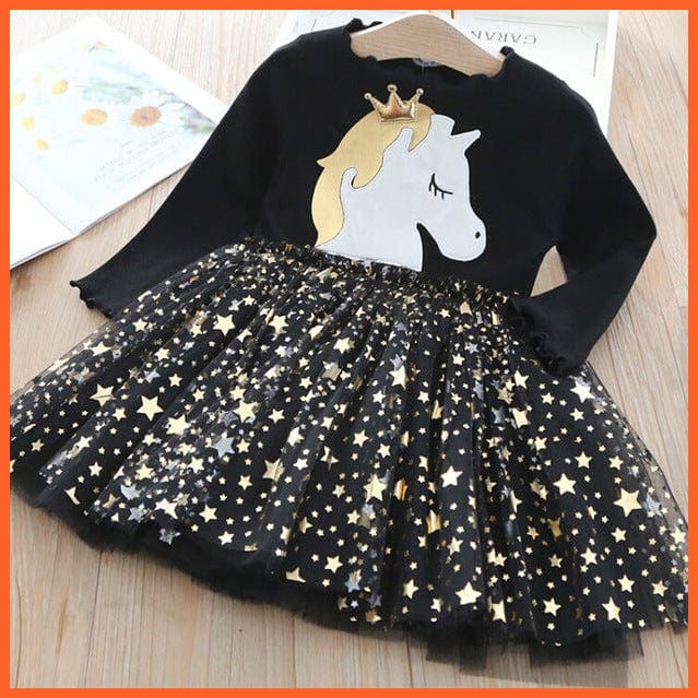 whatagift.com.au Black / 2T Unicorn Mesh Princess Dress