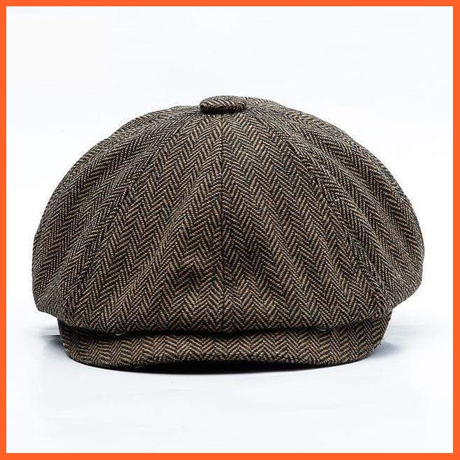 Detective Retro Flat Hats | Unisex Autumn Winter Newsboy Cap | Men Women Warm Tweed Octagonal Flat Hat | whatagift.com.au.