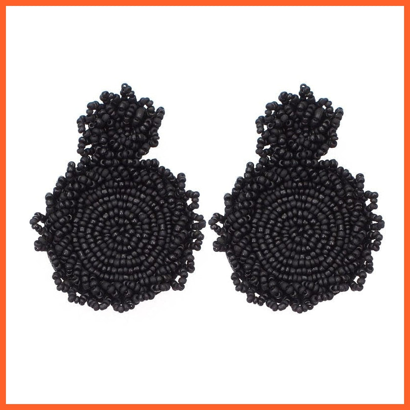 whatagift.com.au Black Earrings Bohemian Handmade Beads Drop Earrings For Women