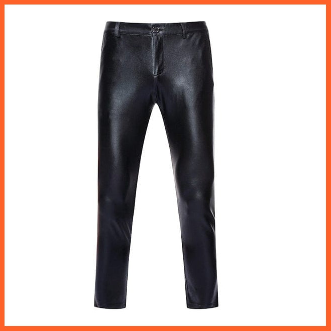 whatagift.com.au black / L Gold Coated PU Leather Pants For Men