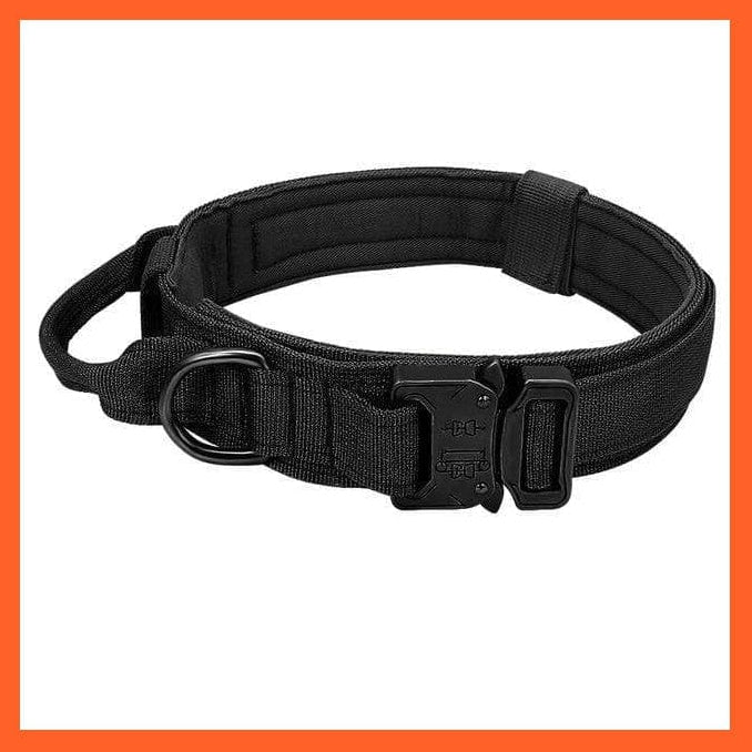 whatagift.com.au black / M Nylon Military Durable Tactical Dog Collar | Tough Dog Collar With Training Control Adjustable Leash