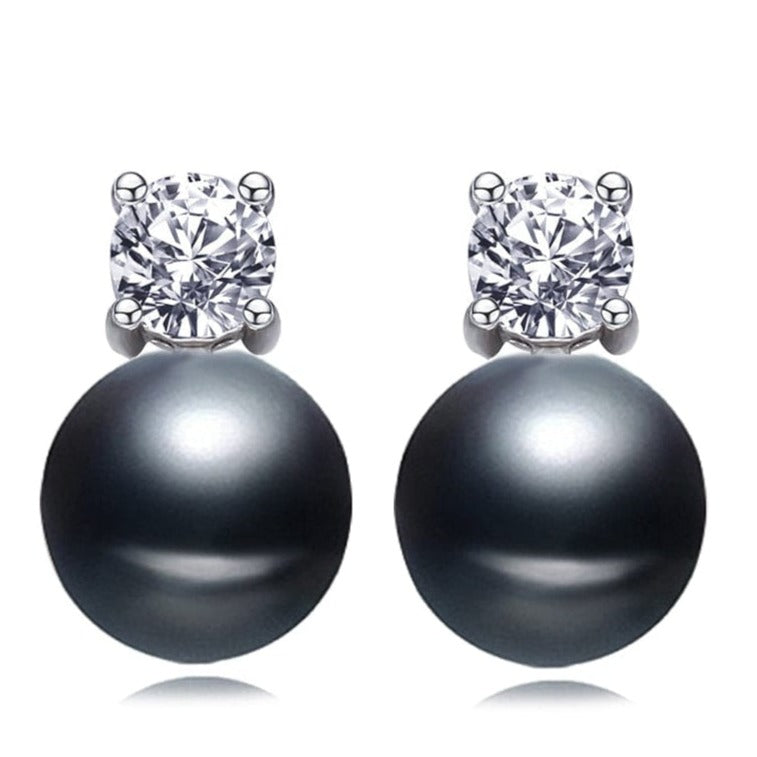 whatagift.com.au black pearl earring Genuine Natural Freshwater Pearl Earrings for Women