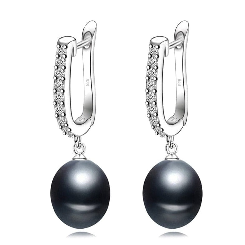 whatagift.com.au black pearl earring Real Natural Black Pearl Earrings For Women
