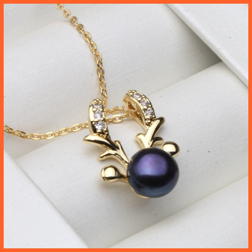 whatagift.com.au black pearl pendant 925 Sterling Silver Pearl Necklace Pearl Jewelry