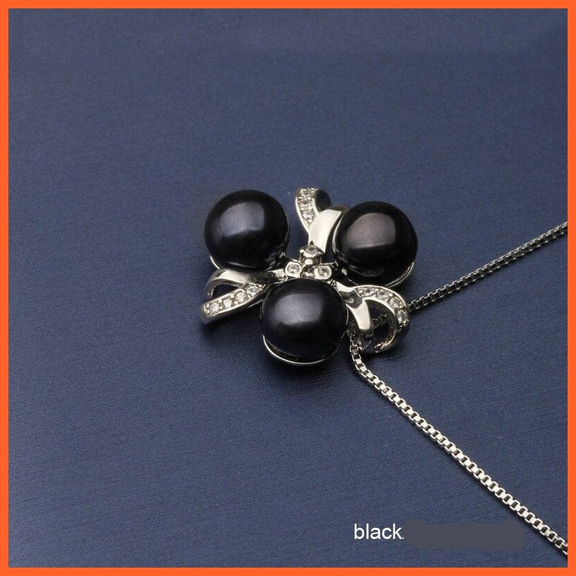 whatagift.com.au black pearl pendant Silver Pendant With Natural Freshwater Pearl for Women