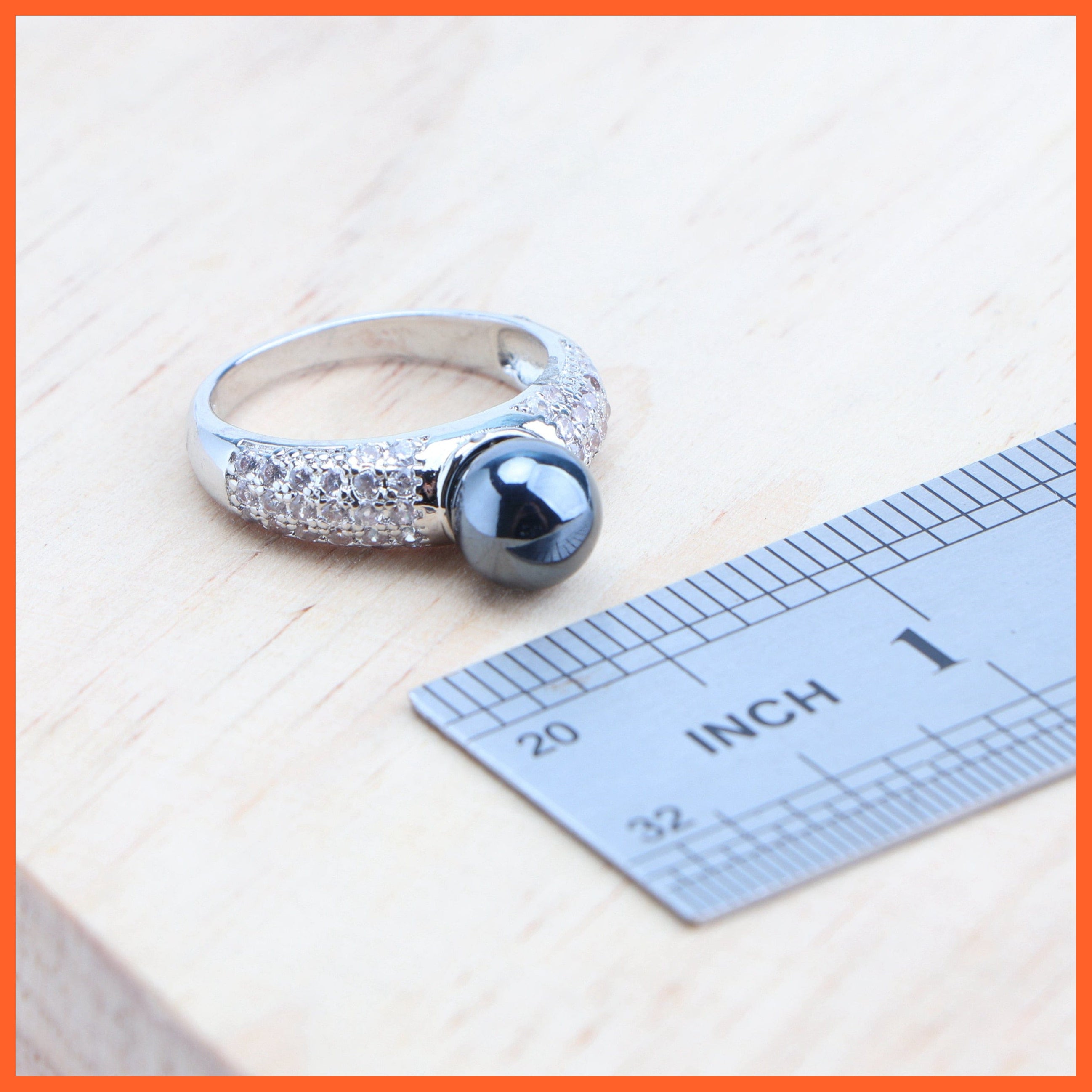 whatagift.com.au Black Pearls 925 Silver Ring Bracelets Earrings Pendants Necklace Set For Women | Best Gift for Women Day Mothers Day Valentines Day