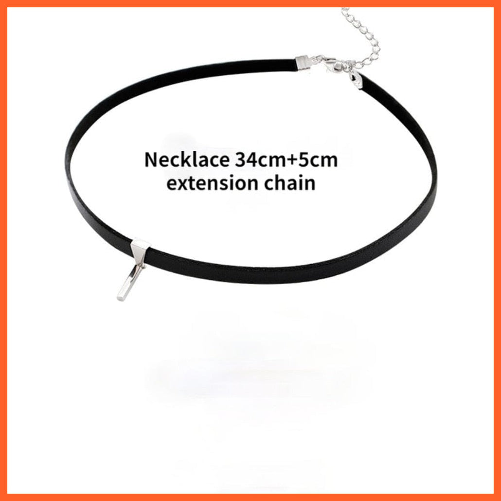 whatagift.uk Black PU Leather Short Necklace for Women