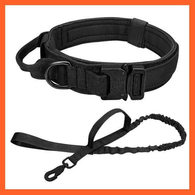 whatagift.com.au Black Set / XL Copy of Nylon Military Durable Tactical Dog Collar | Tough Dog Collar With Training Control Adjustable Leash